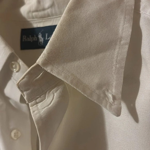Ralph Lauren white Button Front Shirt Size L white - Picture 6 of 7